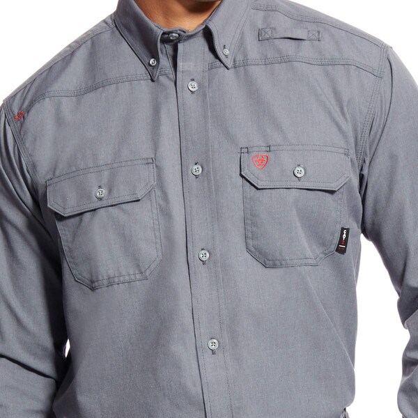 Ariat FR Featherlight Button Down Work Shirt in Grey